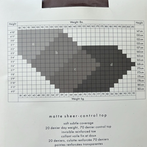 Calvin Klein Matte Sheer Control Top Tights Pantyhose Medium 2 C - Picture 6 of 6